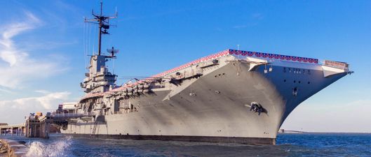 USS Lexington anchored on Corpus Christi Bay